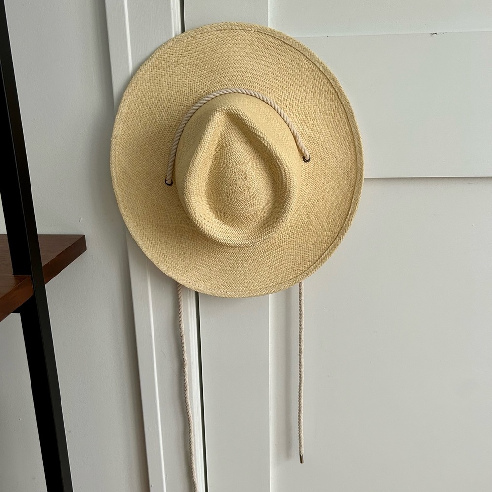 J Crew Wide-Brim Panama Hat with Cord